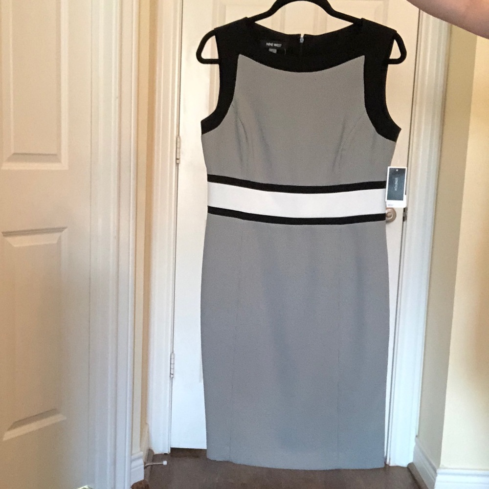 Gray black white Nine West Dress- NWT